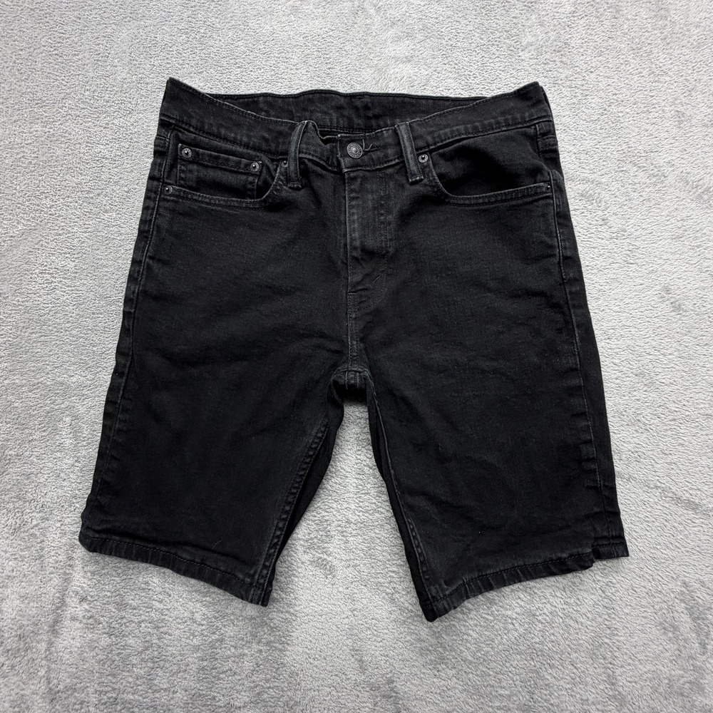 Levi's 511 Shorts Mens 32 Black Bermuda Denim Slim Stretch Pockets